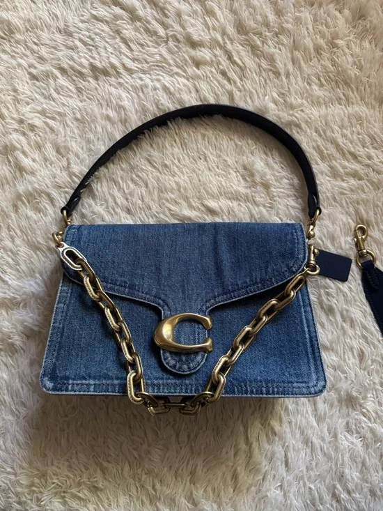 Coach Chain Tabby 26 Denim Shoulder Bag - Picture 5 of 16